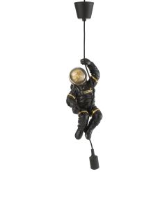 Hanglamp astronaut poly zwart/goud
