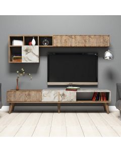Tv-meubel Melania-walnoot/marmerdecor