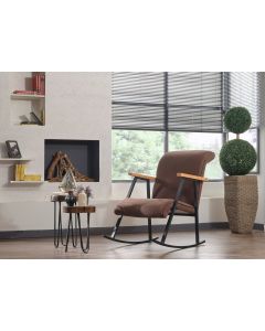 Stijlvolle en comfortabele schommelstoel | 100% metalen frame | Bruine kleur