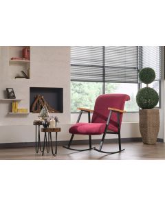 Stijlvolle en comfortabele schommelstoel | metalen frame | kastanjebruine kleur