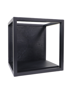 Wandbox Downton 25x25x18cm mangohout en metaal - zwart