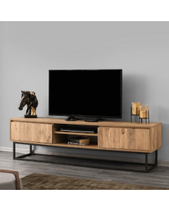 Tv-meubel Abigail 180 cm met 1 open legplank -pijnboom