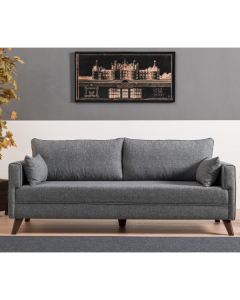 Comfortabele 3-zitsbank in grijs: stijlvol ontwerp en gemakkelijk te reinigen stof