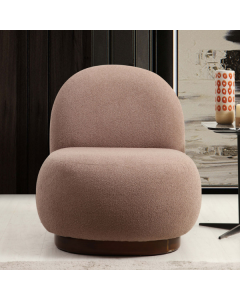 Stijlvolle Wing Chair met Beukenhouten frame en Polyester stof- Cappuccino kleur