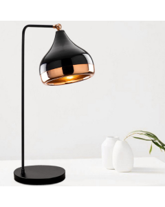 Tafellamp Odiel ⌀17 cm-zwart/koper