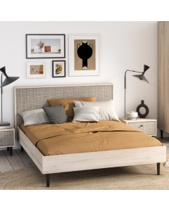 Bed Sayuri 160 x 200 cm-Kronberg eik/wicker