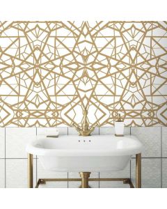 Zelfklevend behang Shattered Geometric - wit/goud